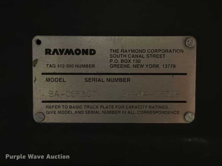 image for item NF9620 2004 Raymond SA-CSR30T swing carriage forklift
