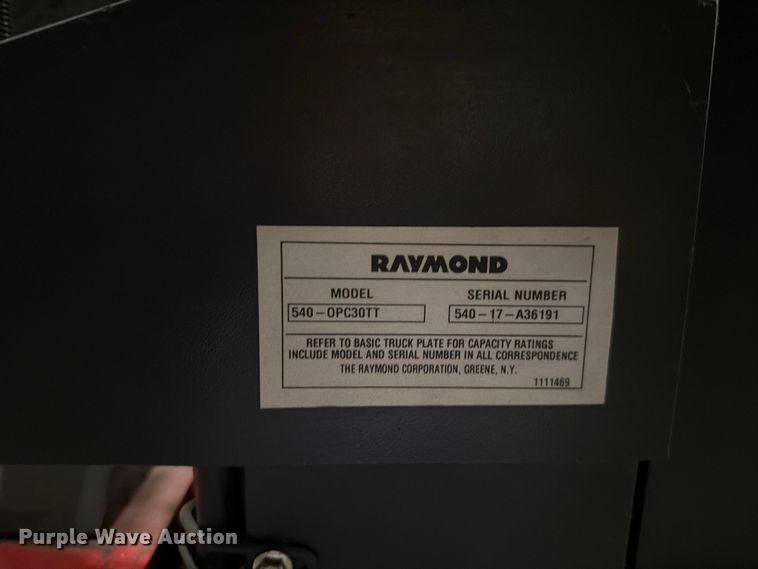 image for item NF9624 2017 Raymond 540 OPC30TT order picker