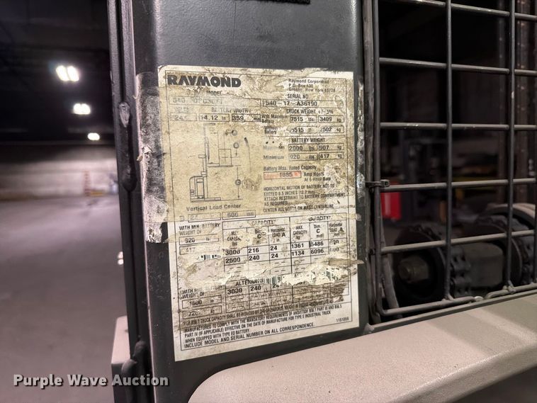 image for item NF9625 2017 Raymond 540 OPC30TT order picker