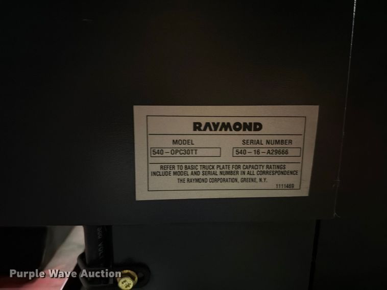 image for item NF9627 2016 Raymond 540 OPC30TT order picker