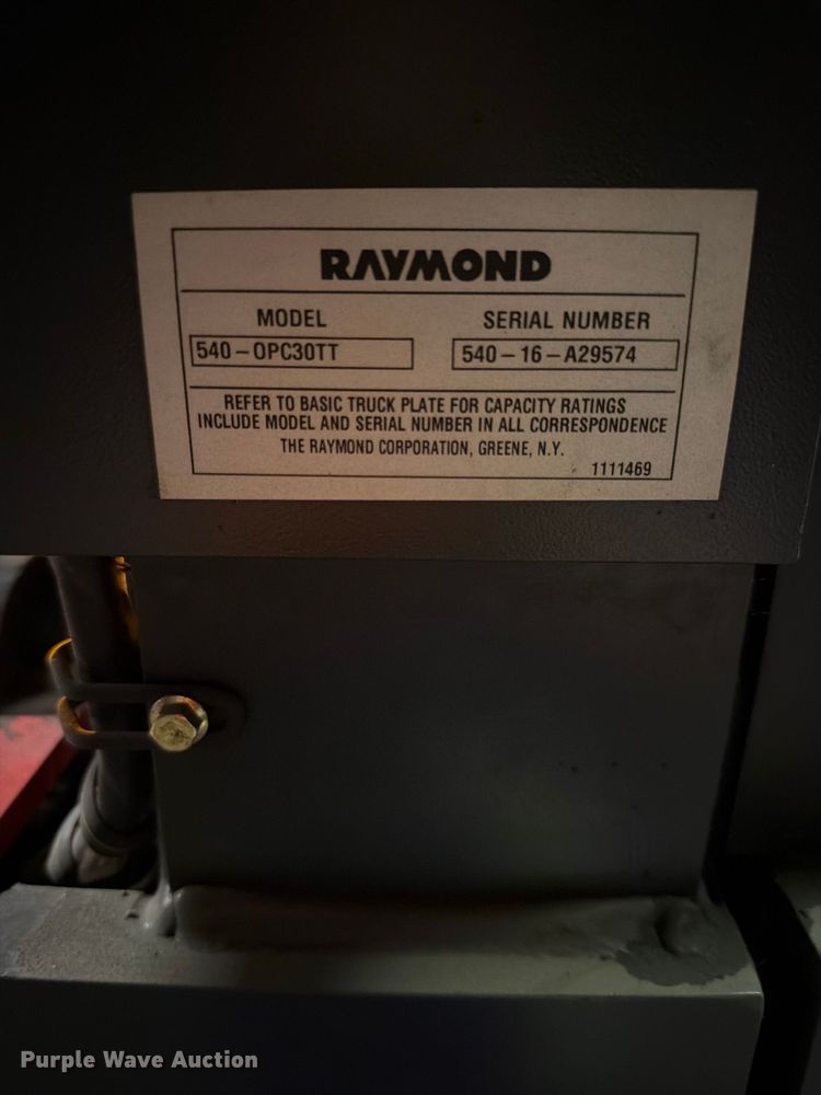 image for item NF9630 2016 Raymond 540 OPC30TT order picker