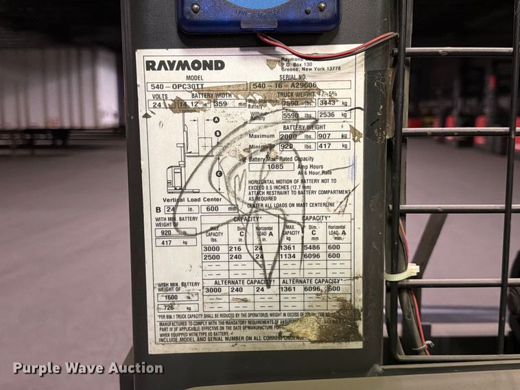 image for item NF9631 2016 Raymond 540-OPT30TT order picker