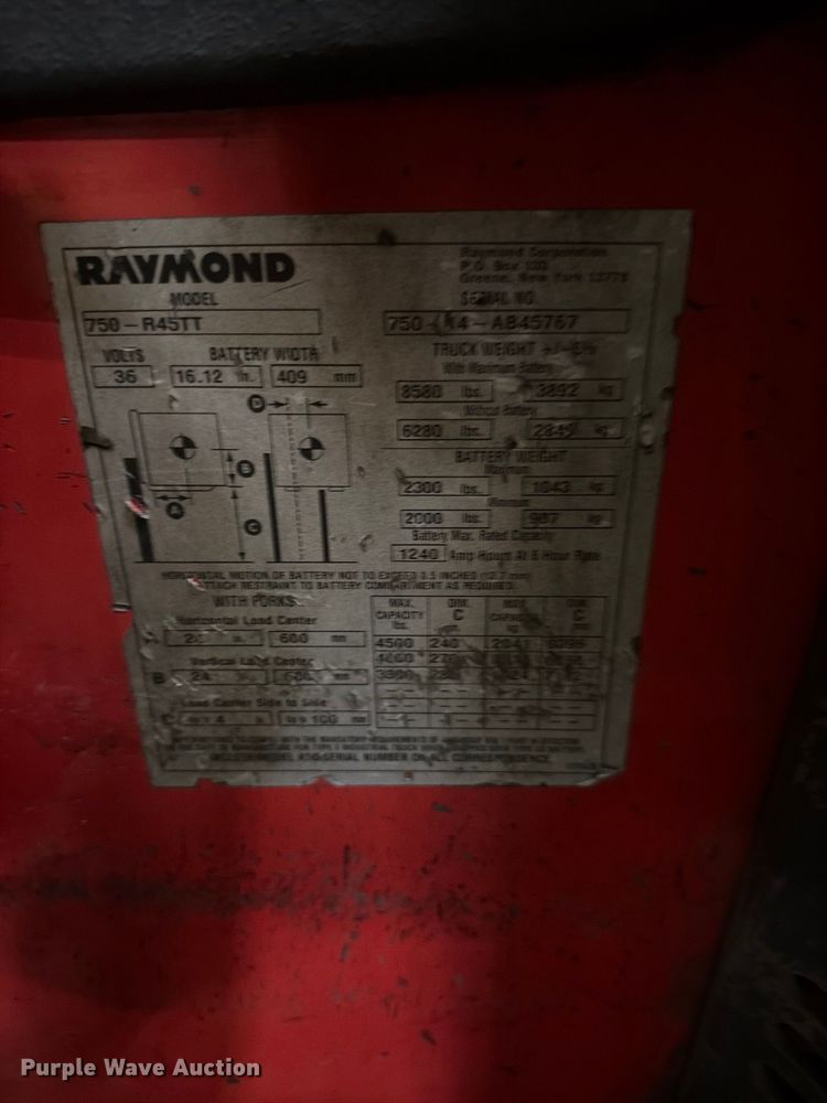 image for item NF9647 2014 Raymond 740R45TT reach truck