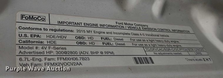 image for item YA1004 2015 Ford F450 Super Duty flatbed truck