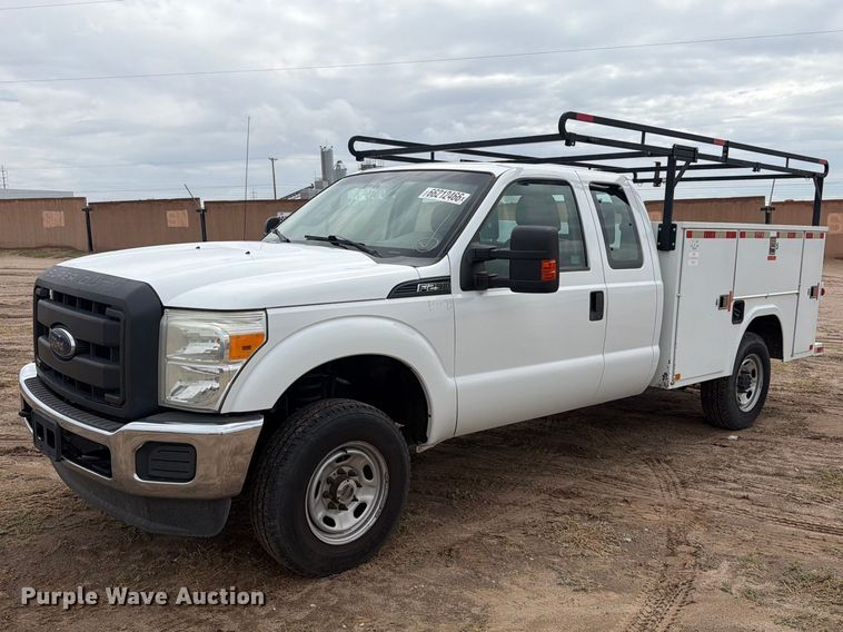image for item YA4745 2014 Ford F250 Super Duty Ext. Cab utility bed pickup truck