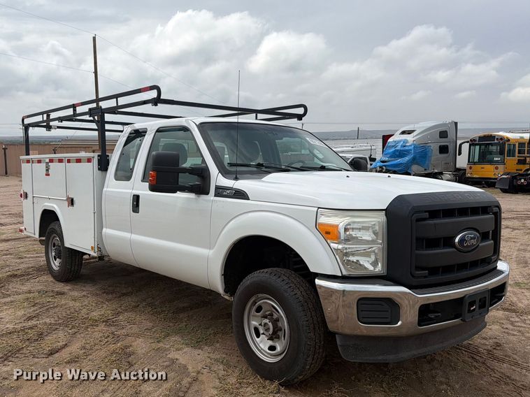 image for item YA4745 2014 Ford F250 Super Duty Ext. Cab utility bed pickup truck