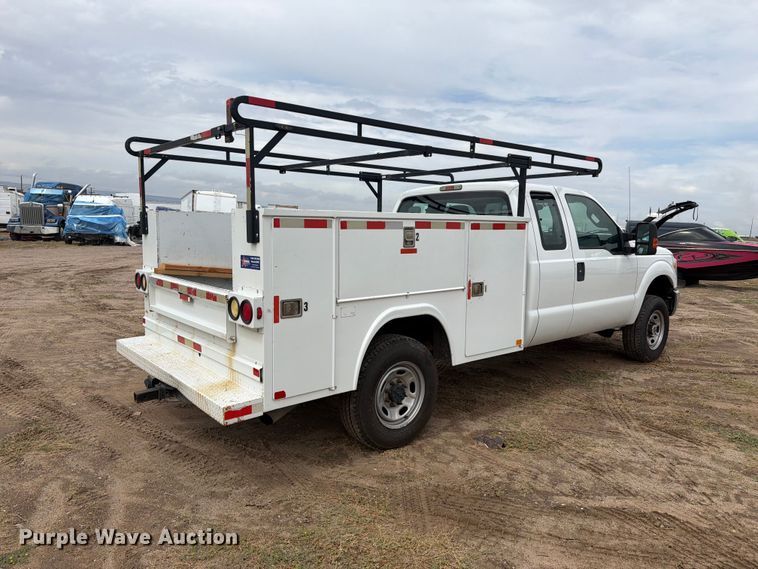 image for item YA4745 2014 Ford F250 Super Duty Ext. Cab utility bed pickup truck