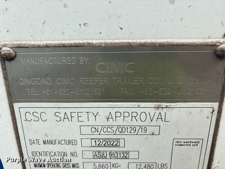 image for item YA4780 2019 CIMC refrigerated shipping container