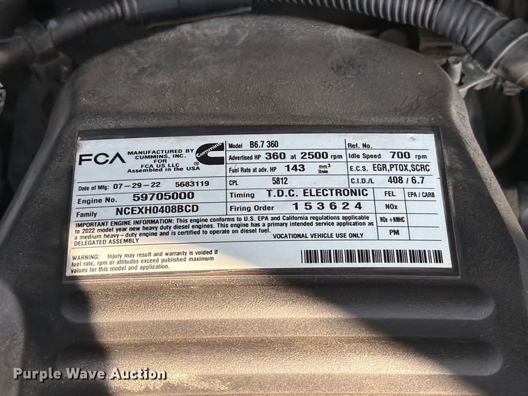 image for item YA4911 2022 RAM 5500 rollback truck