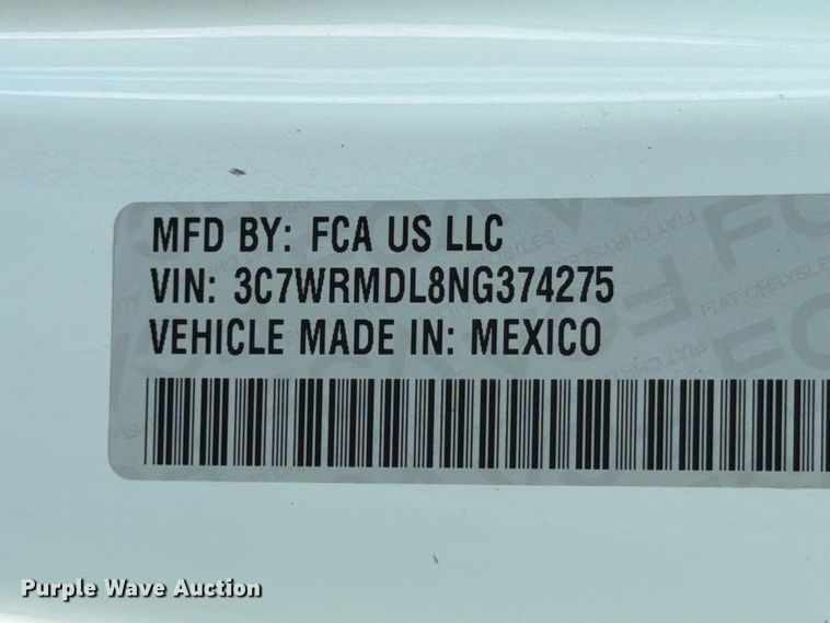 image for item YA4911 2022 RAM 5500 rollback truck