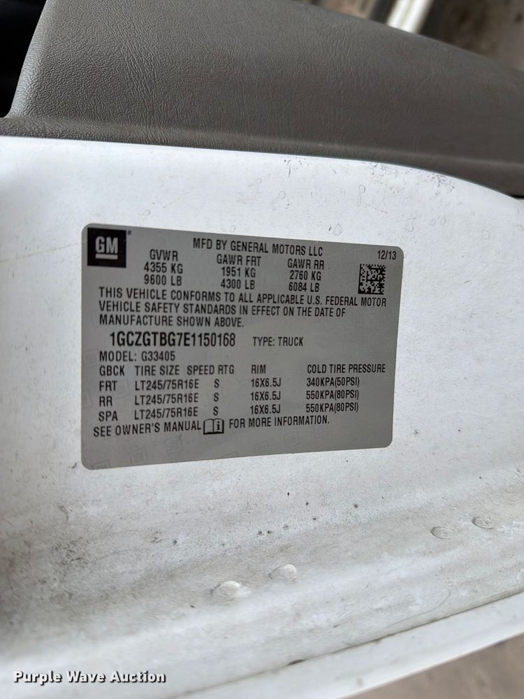 image for item YA4986 2014 Chevrolet Express 3500 van