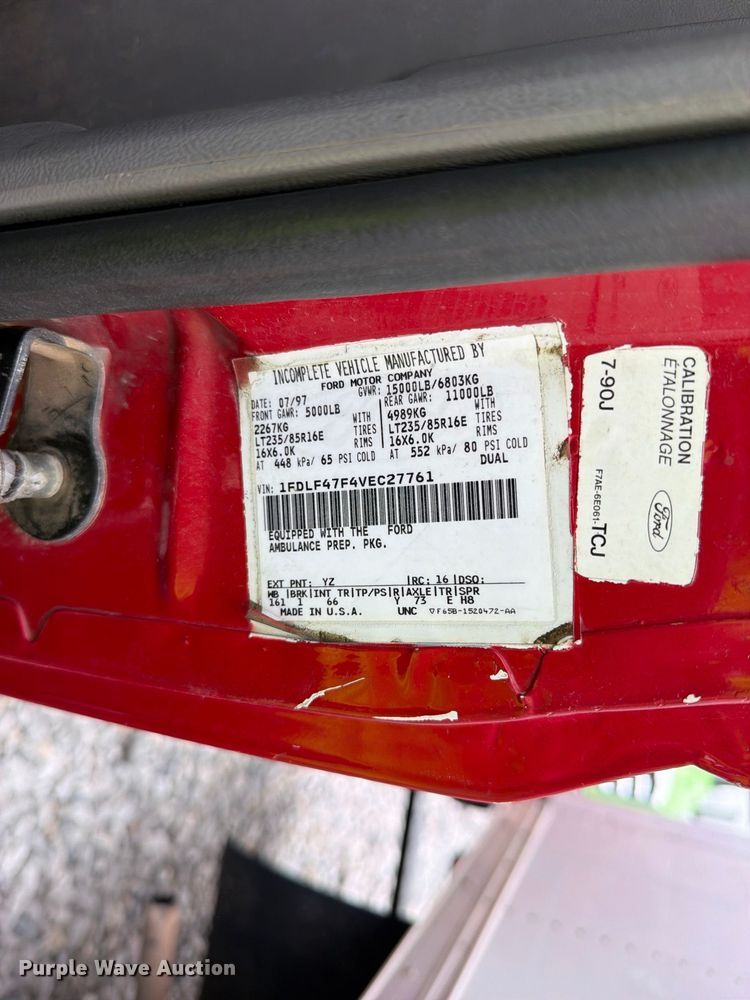image for item YA5485 1997 Ford F-Super Duty pumper fire truck