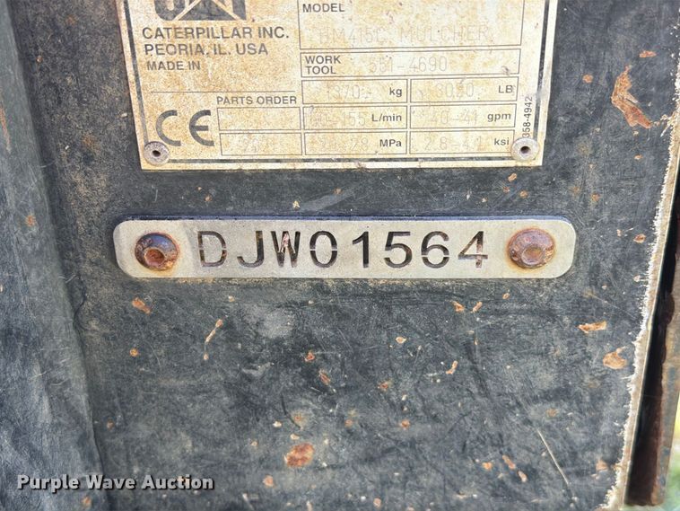 image for item DZ4853 2021 Caterpillar HM415C skid steer mulcher