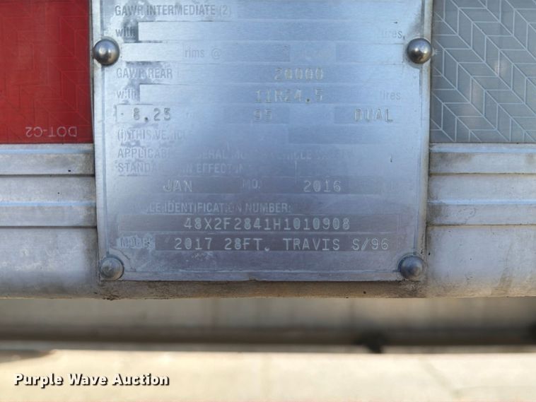 image for item DZ4874 2016 Travis S/96 end dump trailer