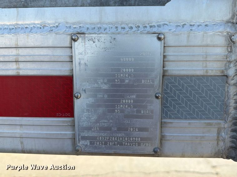image for item DZ4874 2016 Travis S/96 end dump trailer