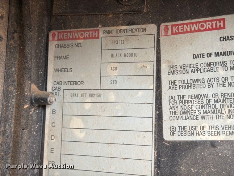 image for item EA0537 1994 Kenworth T600 dump truck
