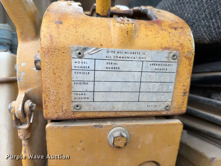 image for item EA0546 1982 Caterpillar 140G motor grader