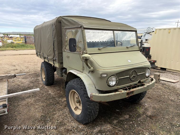 image for item EA0574 1962 Mercedes-Benz Unimog flatbed truck