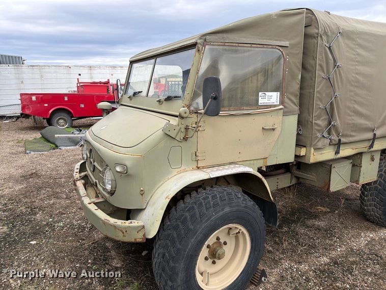image for item EA0574 1962 Mercedes-Benz Unimog flatbed truck