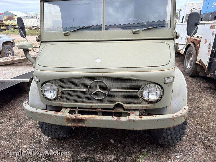 image for item EA0574 1962 Mercedes-Benz Unimog flatbed truck
