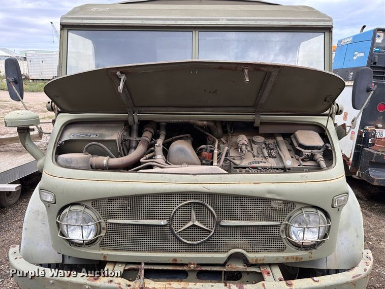 image for item EA0574 1962 Mercedes-Benz Unimog flatbed truck