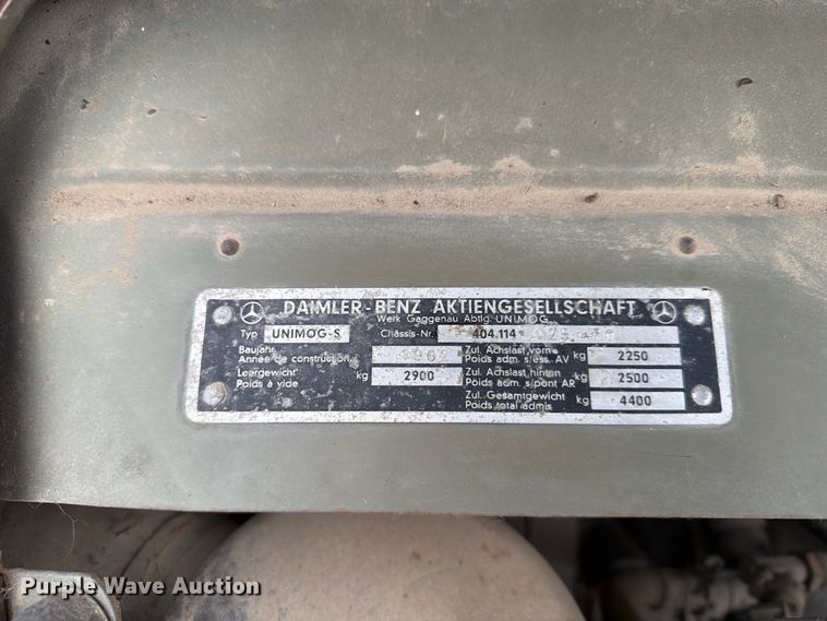 image for item EA0574 1962 Mercedes-Benz Unimog flatbed truck