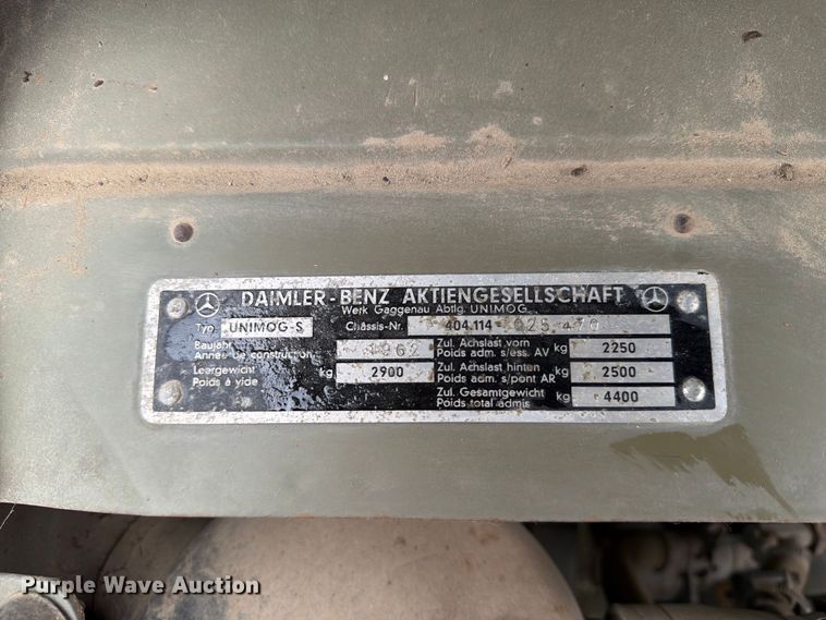 image for item EA0574 1962 Mercedes-Benz Unimog flatbed truck