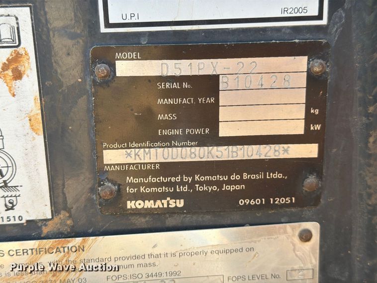 image for item EA7367 2008 Komatsu D51PX-22 dozer