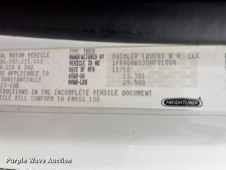 image for item EG9215 2013 Freightliner 108SD Crew Cab utility / service truck