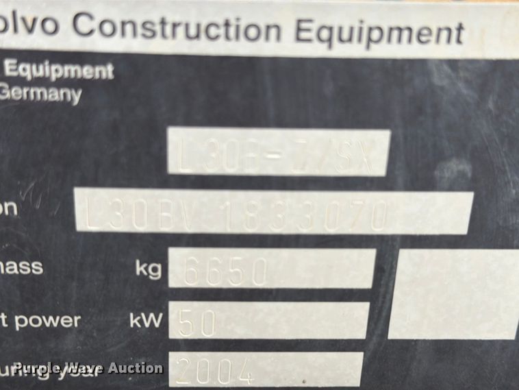 image for item EI7751 2004 Volvo L30B wheel loader