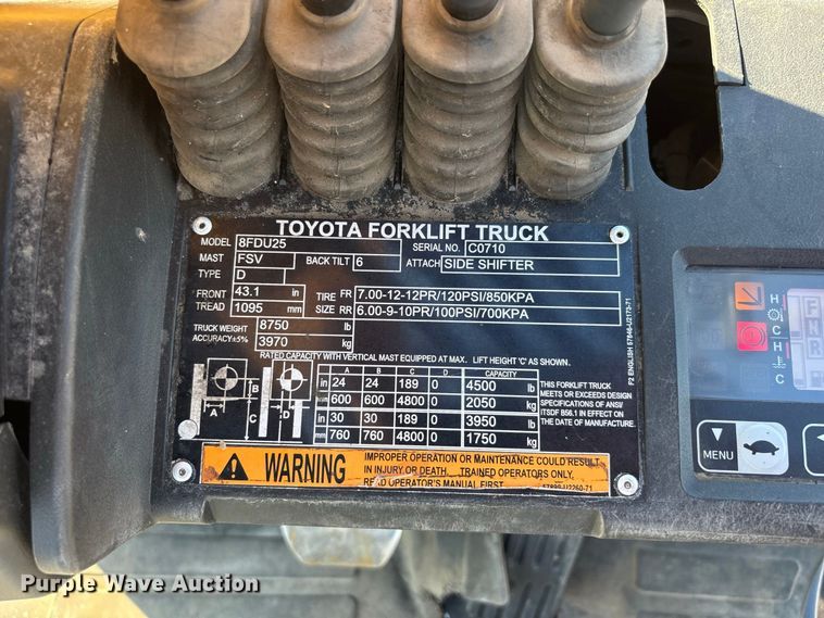 image for item ER3334 Toyota 8FDU25 forklift