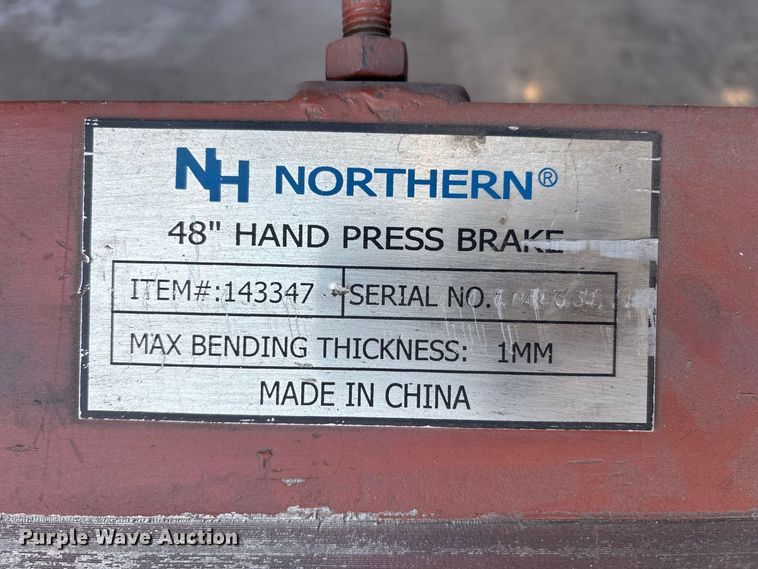 image for item ER3349 Northern Industrial Tools 143347 metal brake