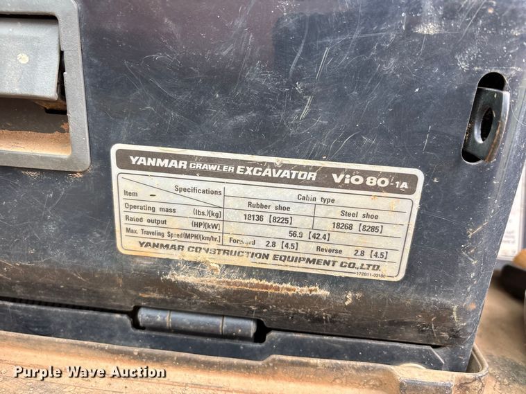 image for item ER3382 Yanmar ViO80 mini excavator