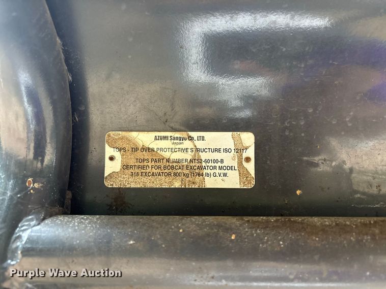 image for item ER3393 2003 Bobcat 316 mini excavator
