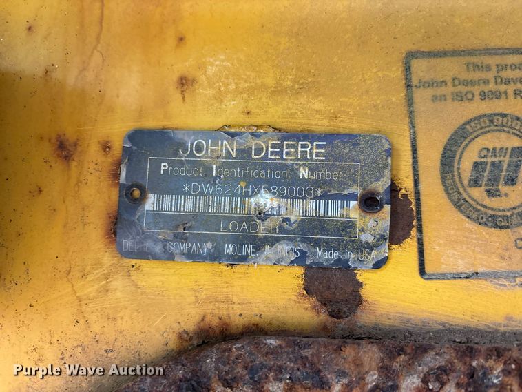 image for item ER3394 2003 John Deere 624H wheel loader