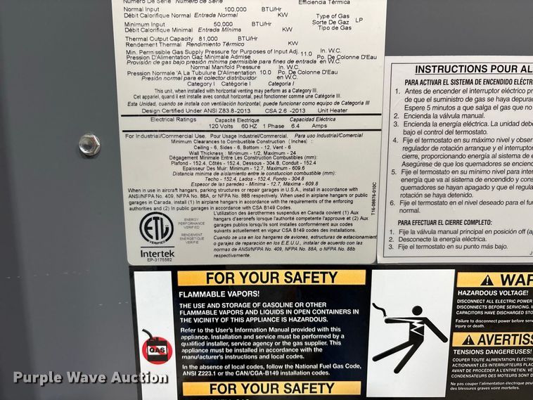 image for item ER3401 (2) Dayton heaters