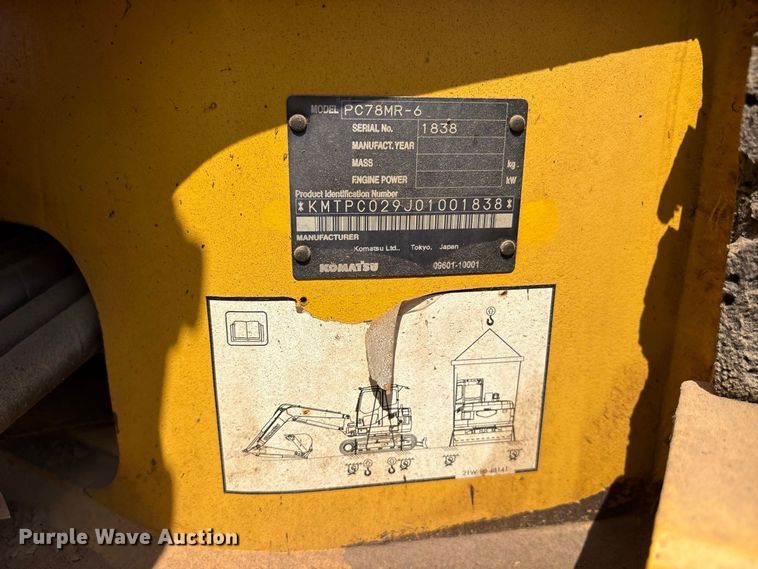 image for item ES8142 2006 Komatsu PC78MR-6 mini excavator