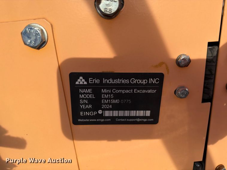 image for item EU1550 2024 Erie Industries EM15 mini excavator