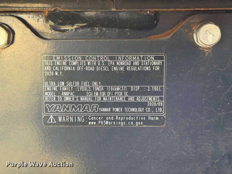 image for item EW8781 2021 Yanmar SV40 mini excavator