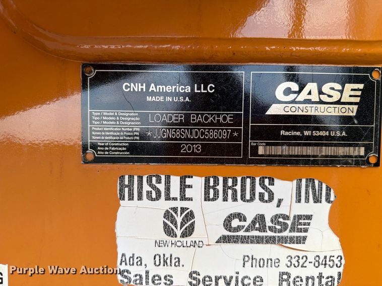image for item EW8789 2013 Case 580 Super N backhoe
