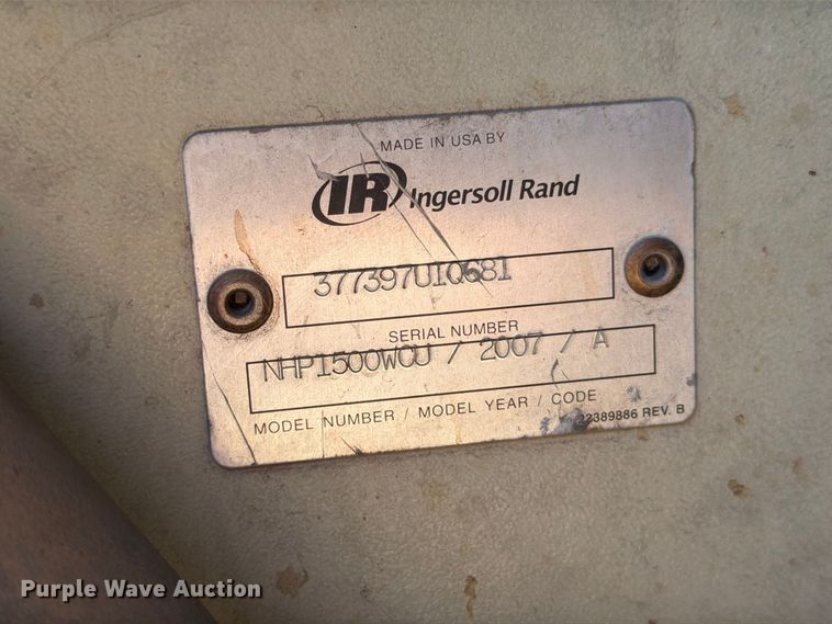 image for item EW8797 2007 Ingersoll-Rand NHP1500WCU air compressor