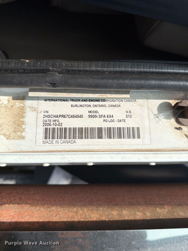 image for item EX0544 2007 International 9900i dump truck