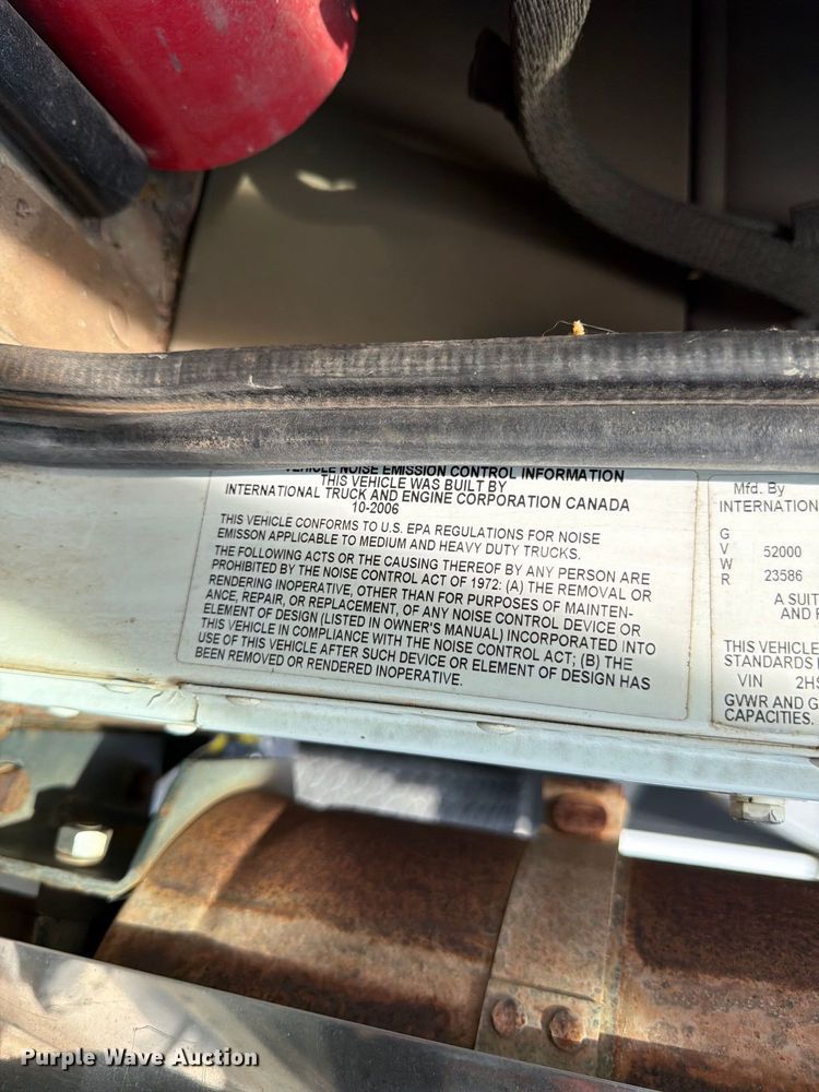 image for item EX0544 2007 International 9900i dump truck