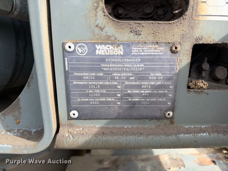 image for item EX2282 Wacker Neuson EW100 wheeled excavator