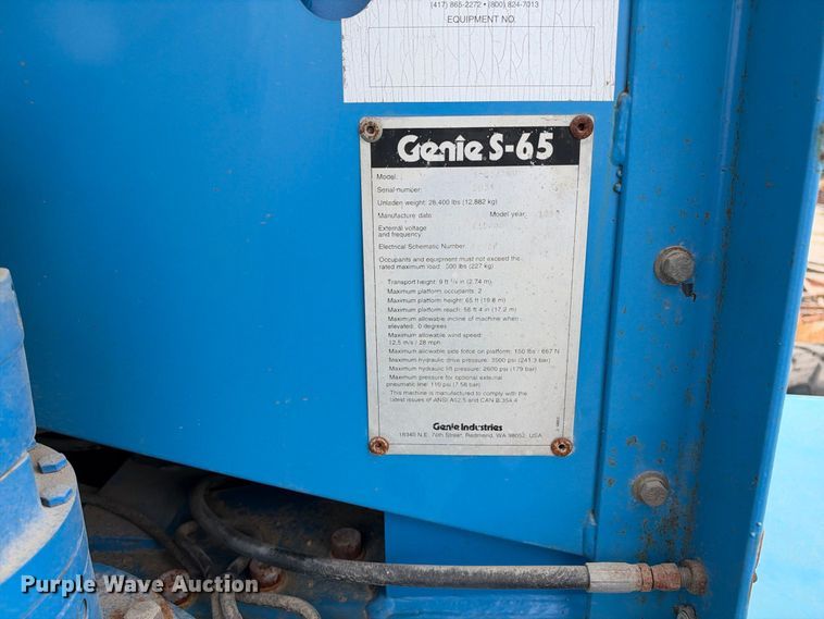 image for item EX2305 2000 Genie S-65 boom lift