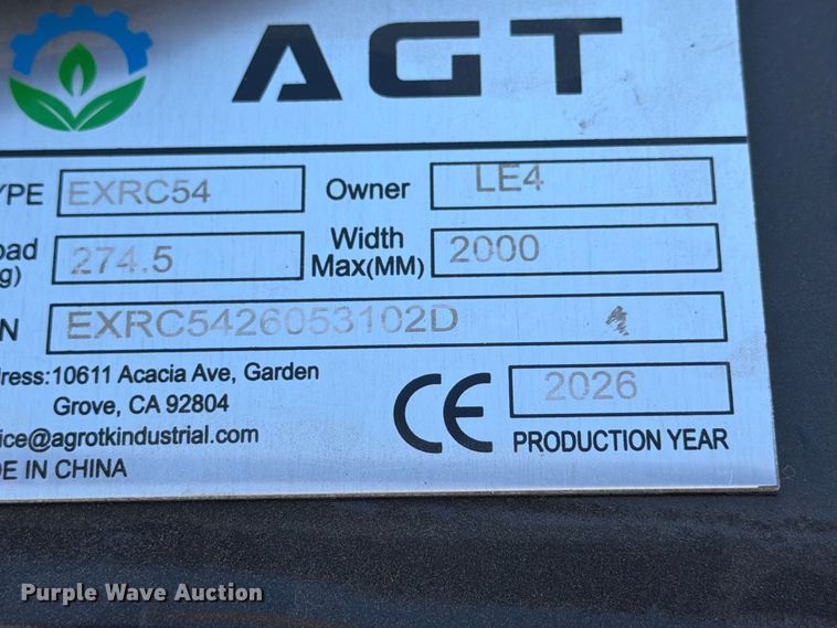 image for item EX4185 2026 AGT EXRC-54 excavator brush mower