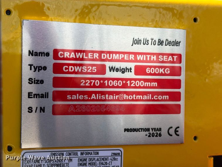 image for item EX4194 2026 Alistair CDWS25 track carrier