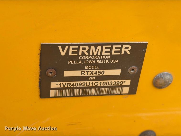 image for item EX4605 2001 Vermeer RXT450 trencher