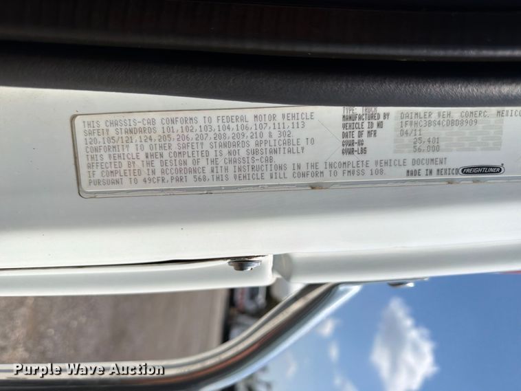 image for item FB5172 2012 Freightliner Business Class M2 Crew Cab crane truck