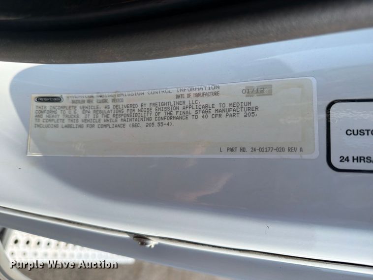 image for item FB5182 2012 Freightliner Business Class M2 Crew Cab crane truck